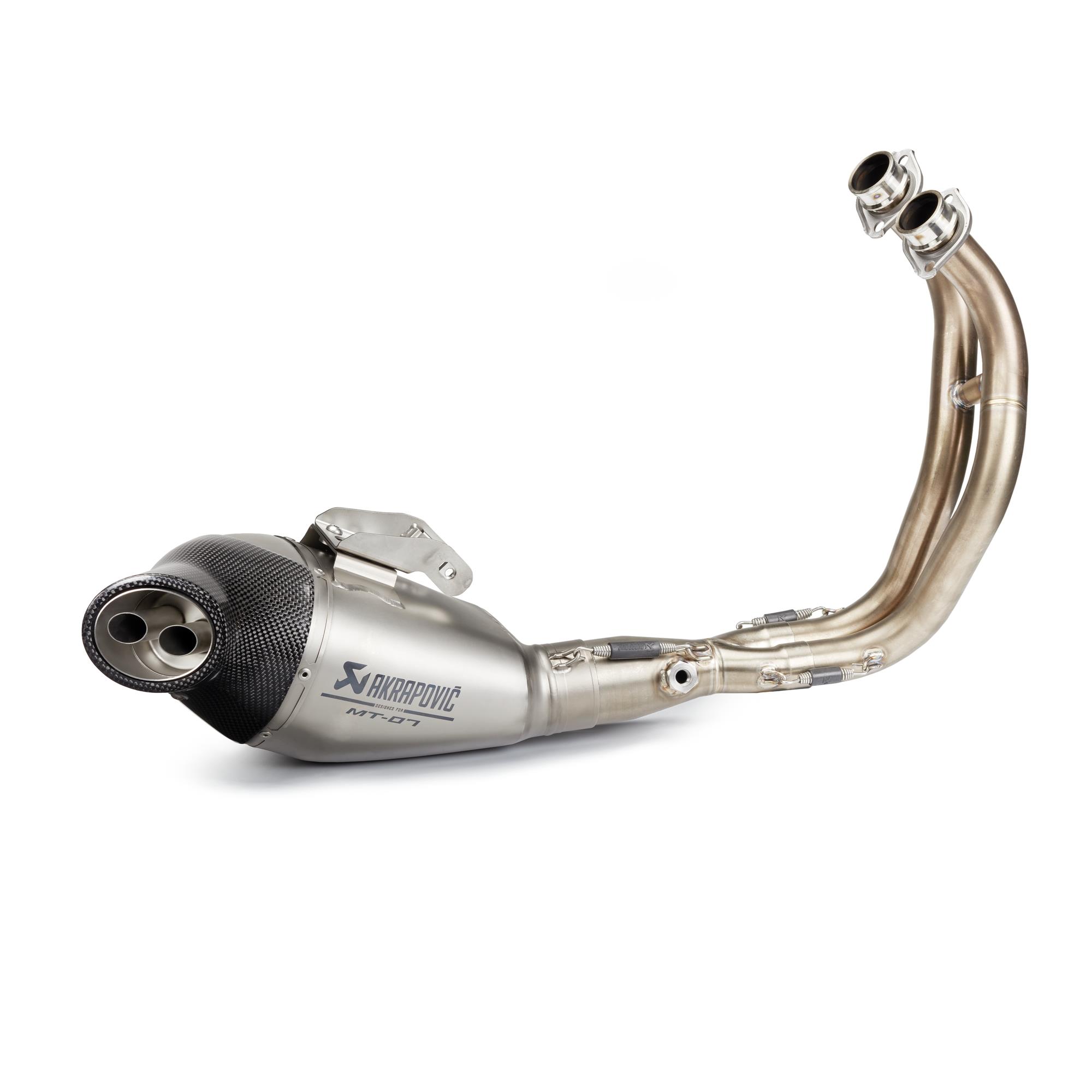 Impianto di scarico completo con silenziatore in titanio per MT-07 Akrapovic