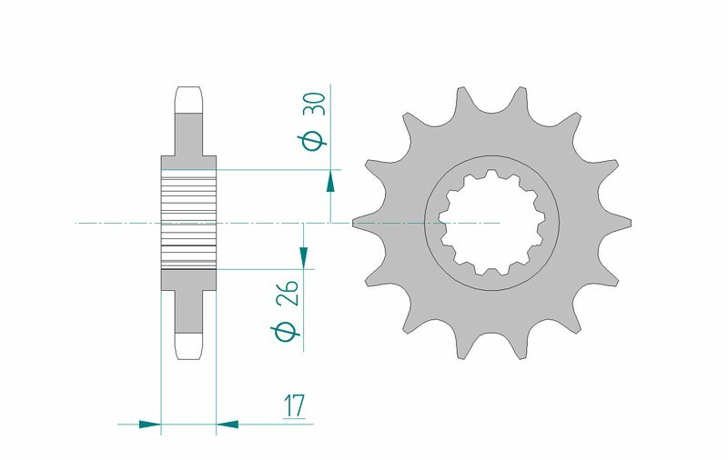 Pignone anteriore standard AFAM in acciaio 20603 - 530