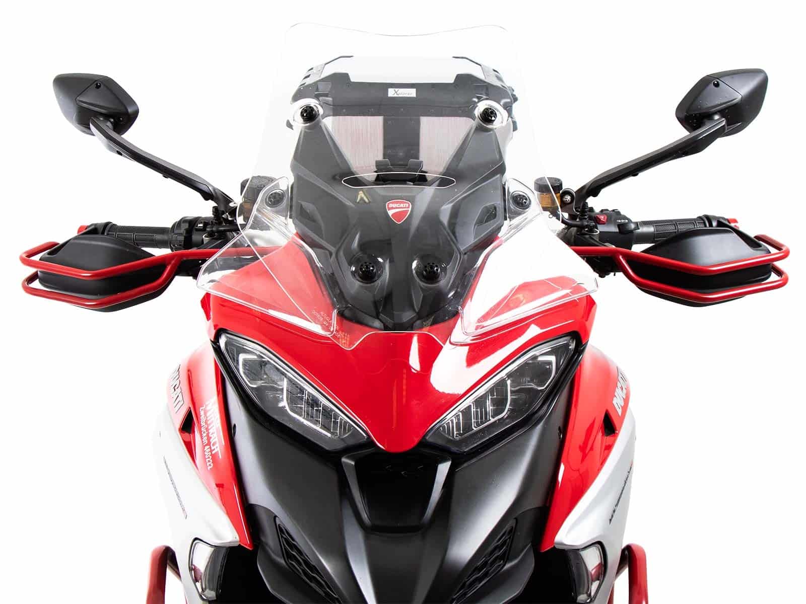 Grip Guard (sinistra + destra) rosso per Ducati Multistrada V4 /S /Pikes Peak /Rally /RS (25-)