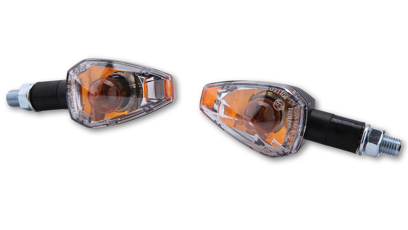 HIGHSIDER Smart Big Peak alloggiamento indicatore di direzione nero / lente trasparente (coppia), anteriore e posteriore