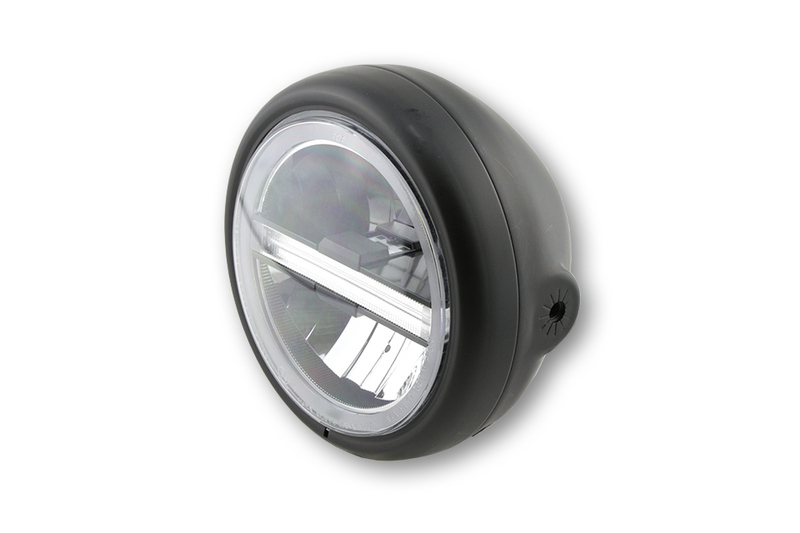 HIGHSIDER pro 5 3/4 pollici Faro Pecos Tipo 6 LED Nero Montaggio laterale, Con TFL