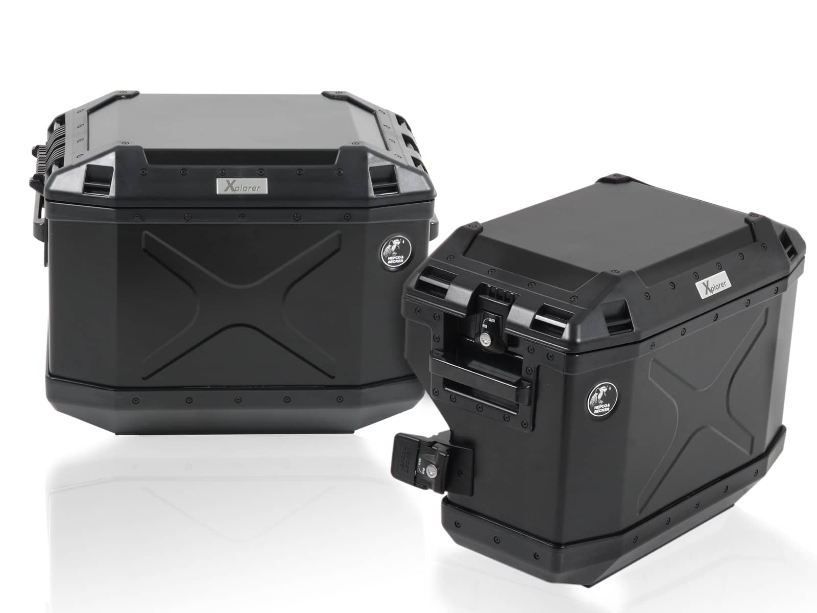 Set di portavaligie Cutout in acciaio inox con set di portavaligie Xplorer Cutout argento per BMW F 800 GS