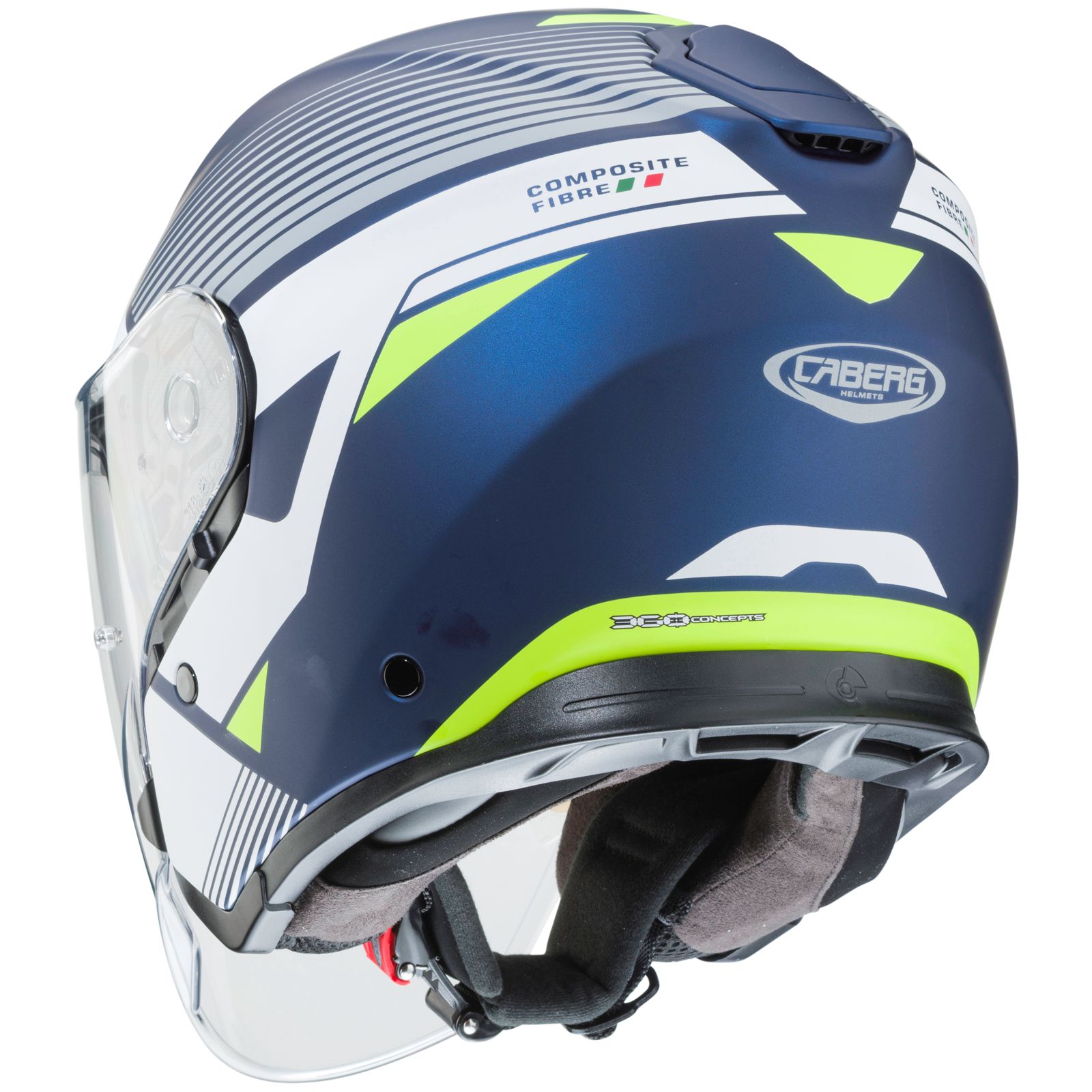 Caberg Casco Flyon Rio, blu opaco/bianco-fluo-giallo