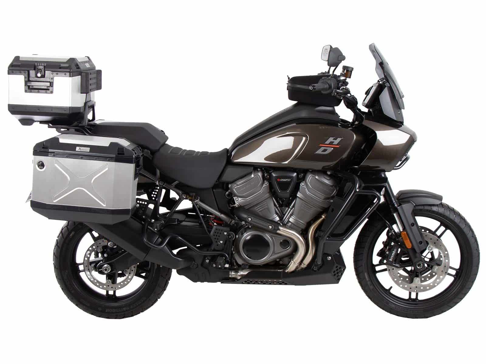 Set di valigie Cutout incl. set di valigie Xplorer Cutout argento per Harley Davidson Pan America (21-)