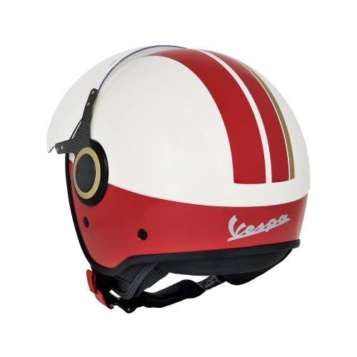 Casco Vespa Jet VJ Racing anni '60 bianco/rosso - Anni '60