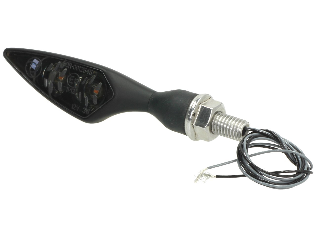 Indicatore Kellermann, Rhombus Dark, acciaio, LED, VR/HL, 12 V, nero satinato, M8x20, omologato E