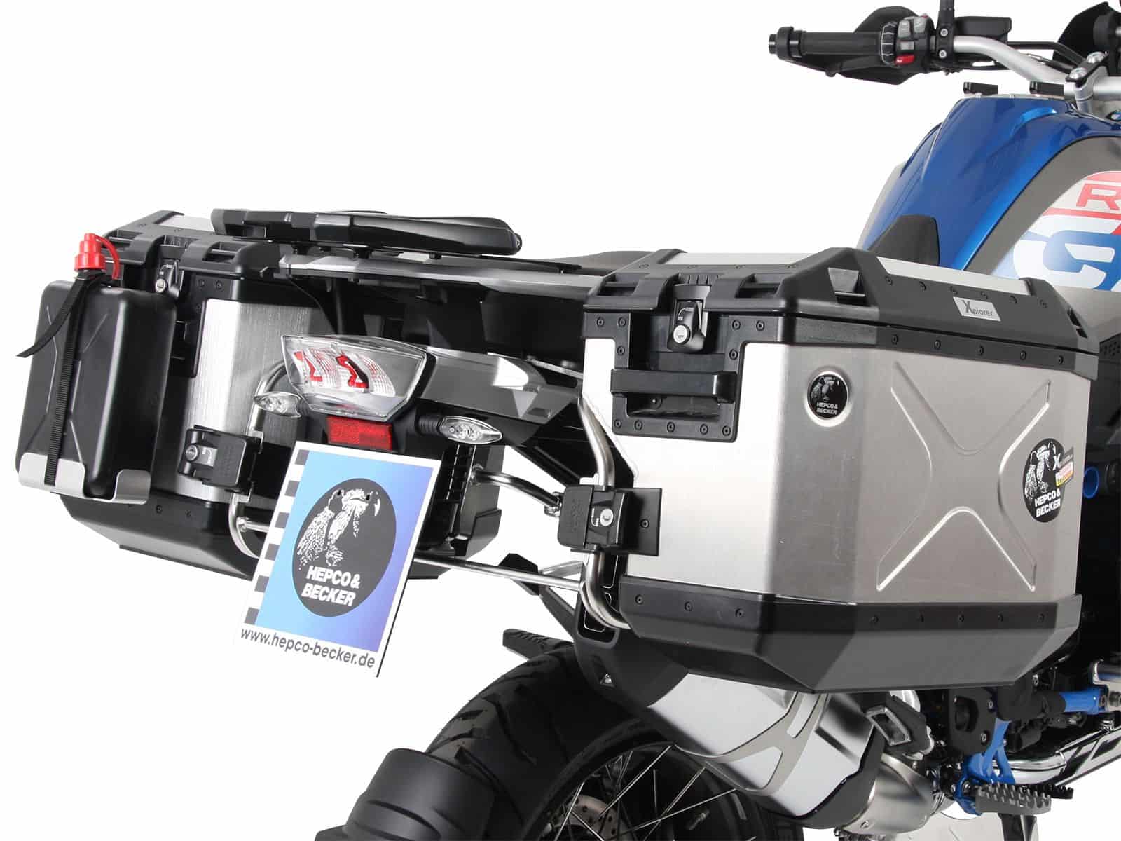 Set portavaligie Portavaligie incluso set di valigie Xplorer Cutout argento per BMW R 1200 GS LC (13-18)