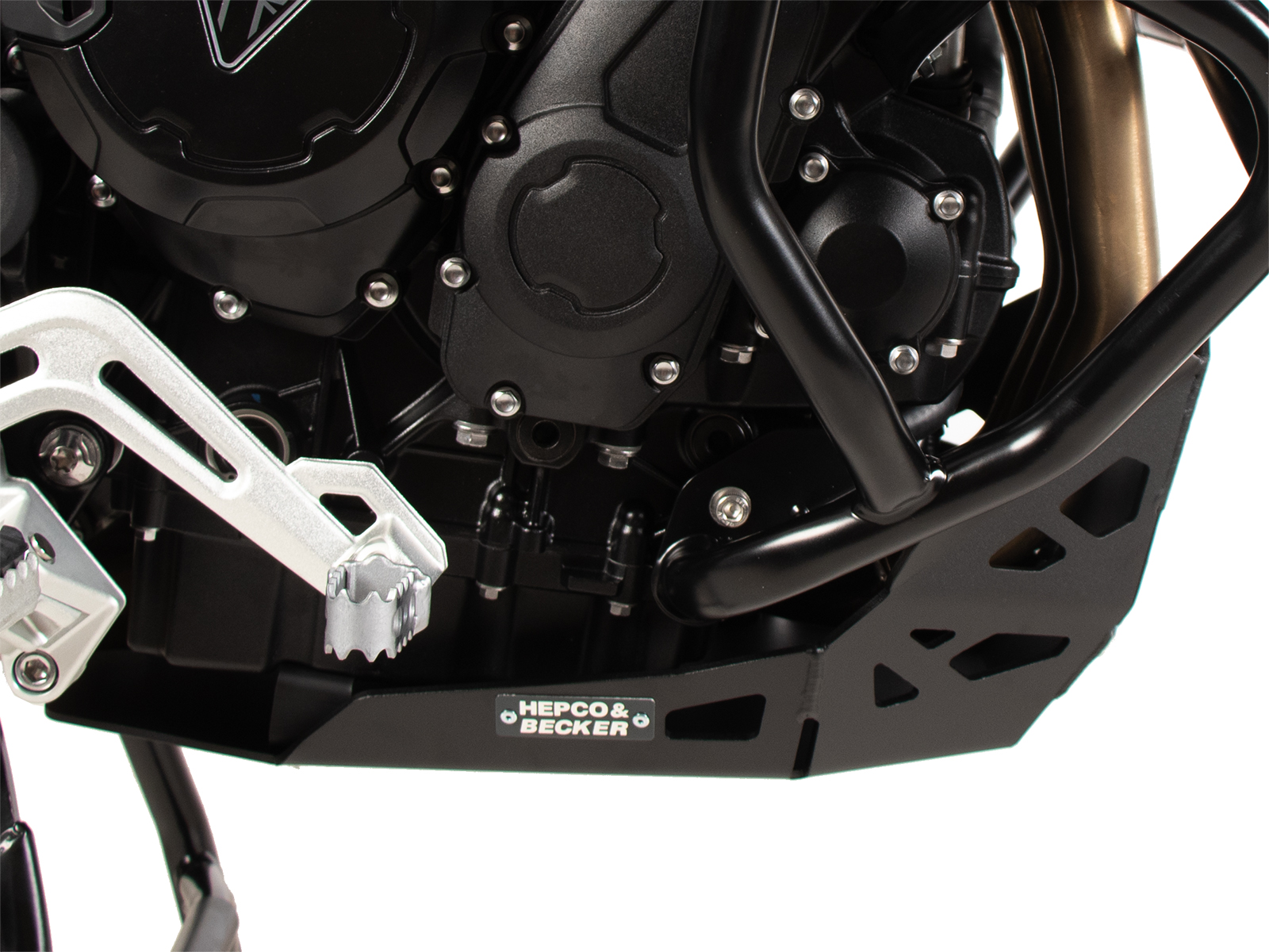 Piastra di protezione motore nera per Triumph Tiger 900 GT / Pro (24-) Hepco & Becker