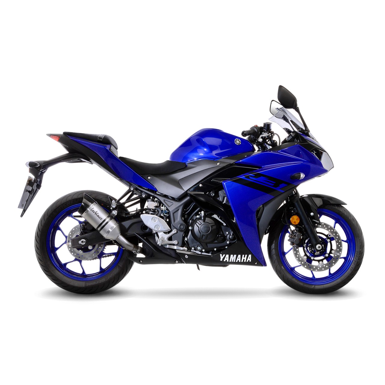 Sistema di scarico LeoVince LV Pro per Yamaha MT-03 /YZF-R3, argento, slip on, Euro4, certificato E