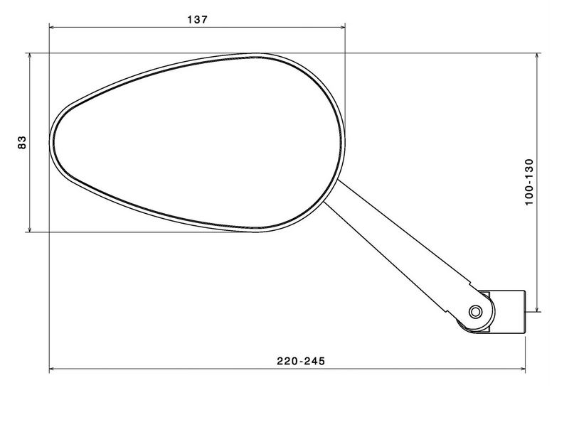 Specchio RIZOMA "RADIAL RS" destro o sinistro per Vespa, anodizzato argento