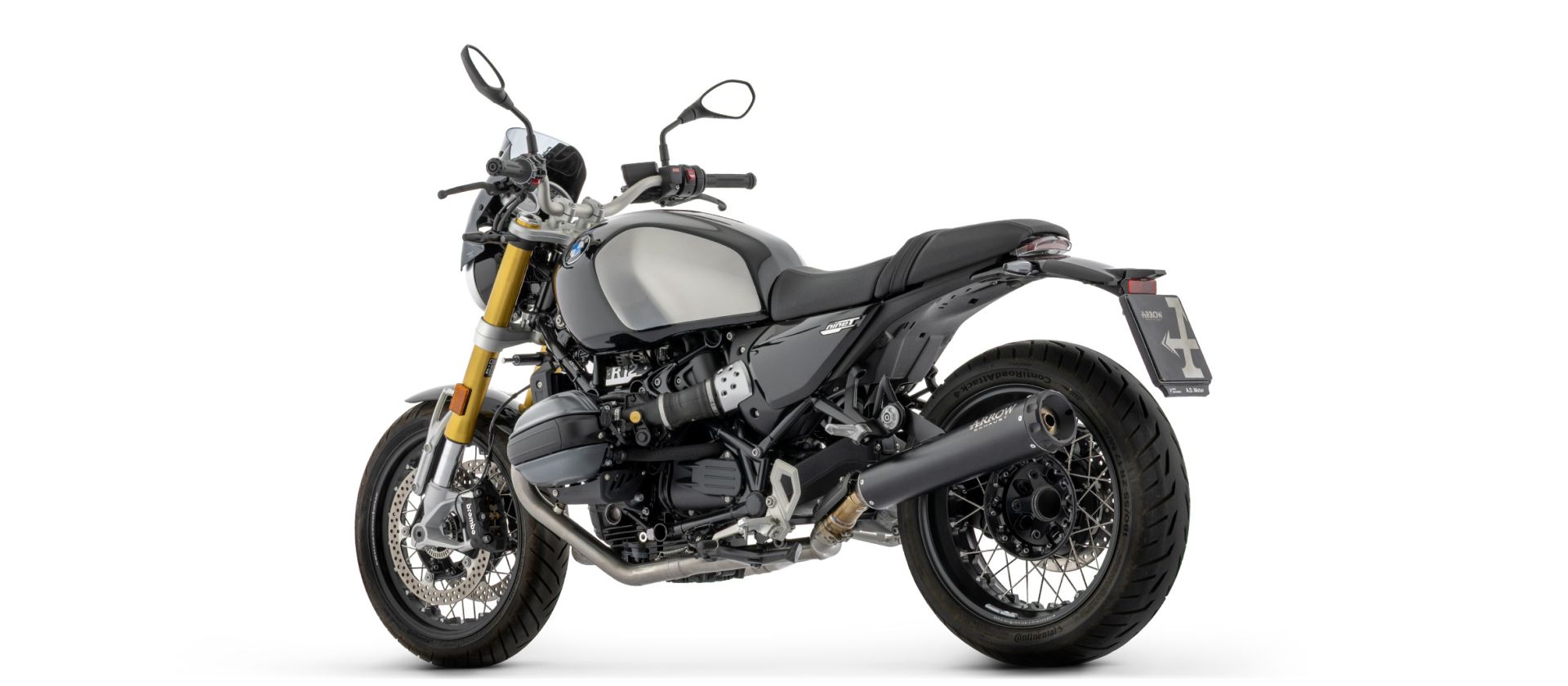 Scarico ARROW REBEL DARK Slip-On nero con terminale in alluminio nero per BMW R 12 nineT (24-)