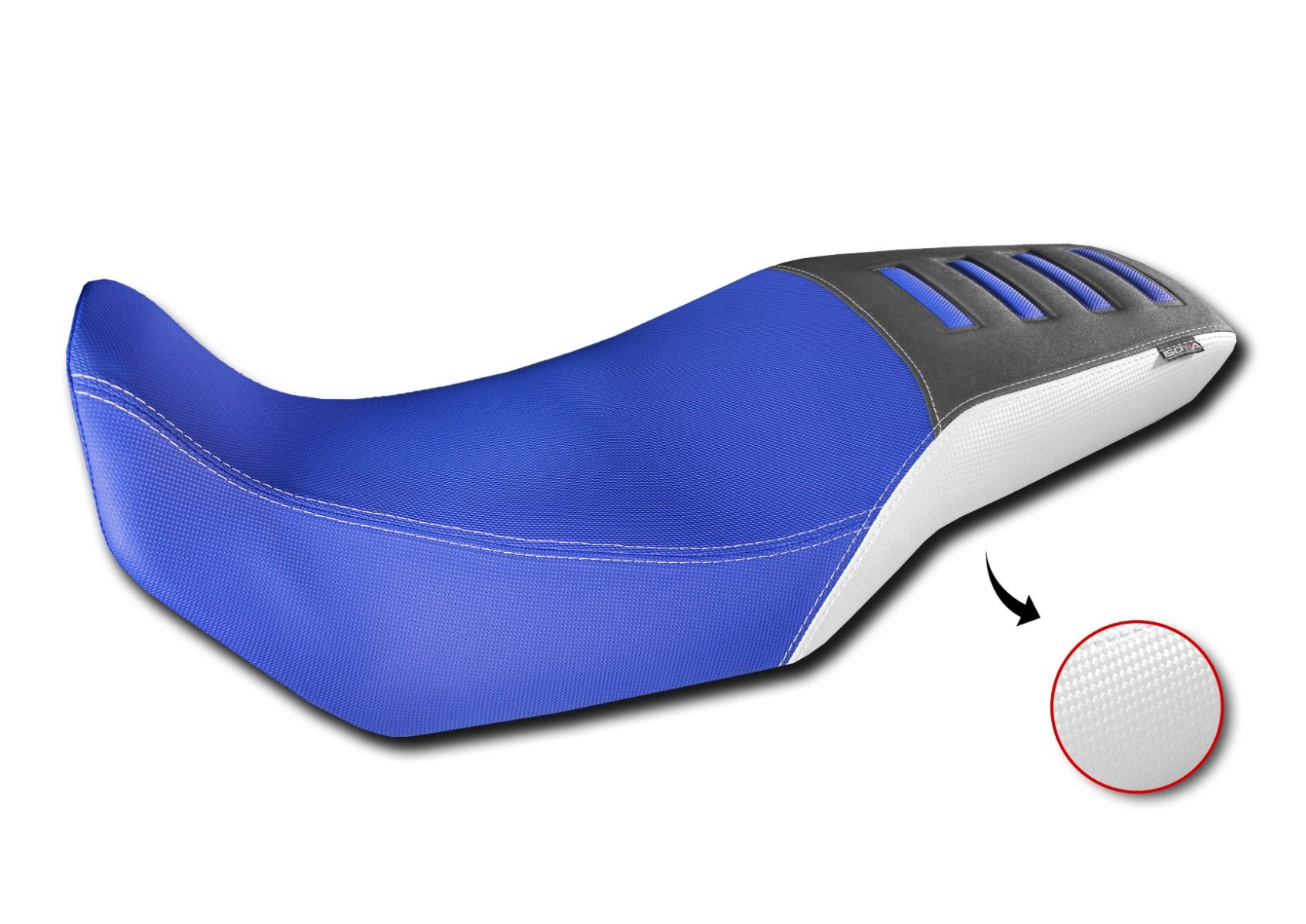 Coprisella Comfort in fibra 3D per Honda XL 750 Transalp, blu / bianco / nero