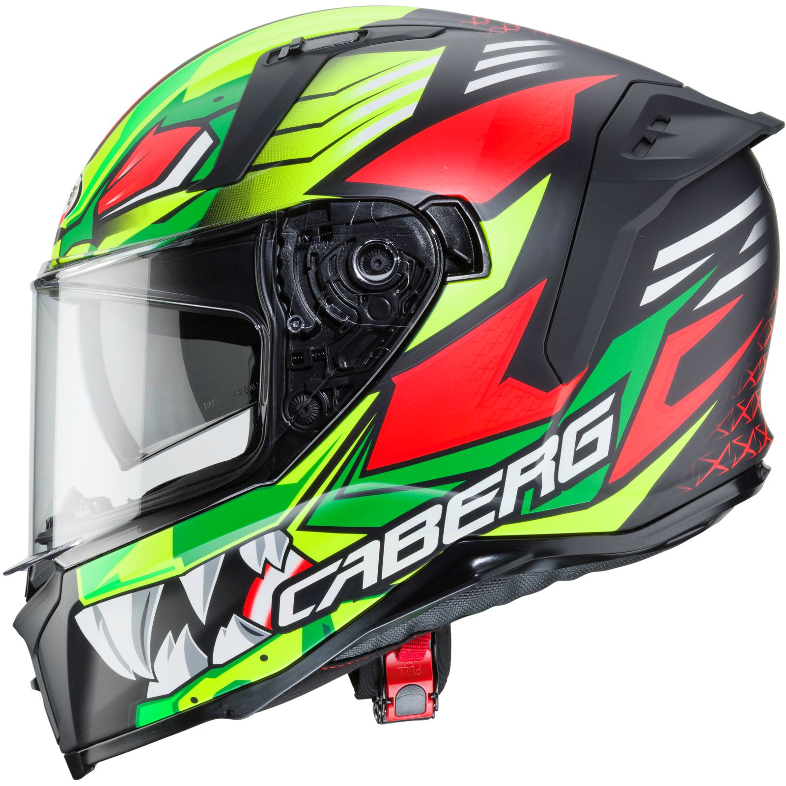 Caberg Casco Avalon Giga, nero opaco/giallo fluo-rosso