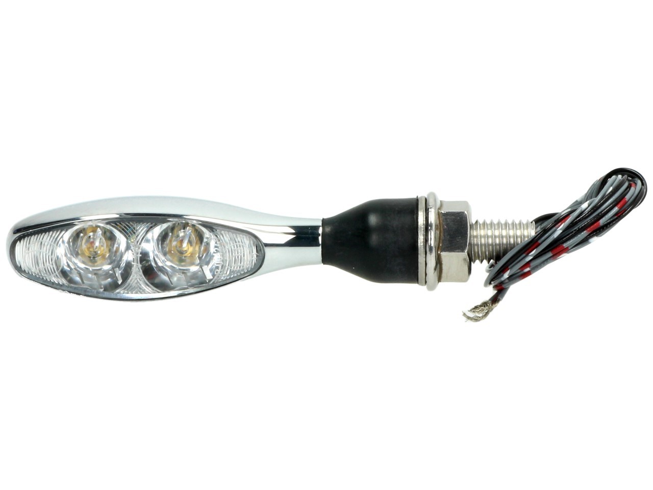 Indicatore di direzione Kellermann, luce posteriore e freno, Micro 1000 DF, acciaio, LED, HL/HR, 12 V, cromo lucido