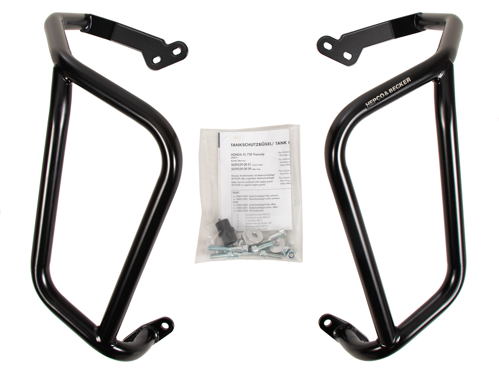Protezione serbatoio nera per Honda XL 750 Transalp / E-Clutch (25-) Hepco & Becker