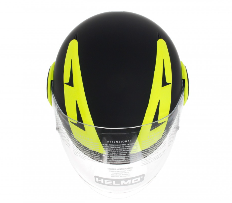 Casco integrale Helmo Milano, FuoriRotta Premium, nero, giallo, opaco