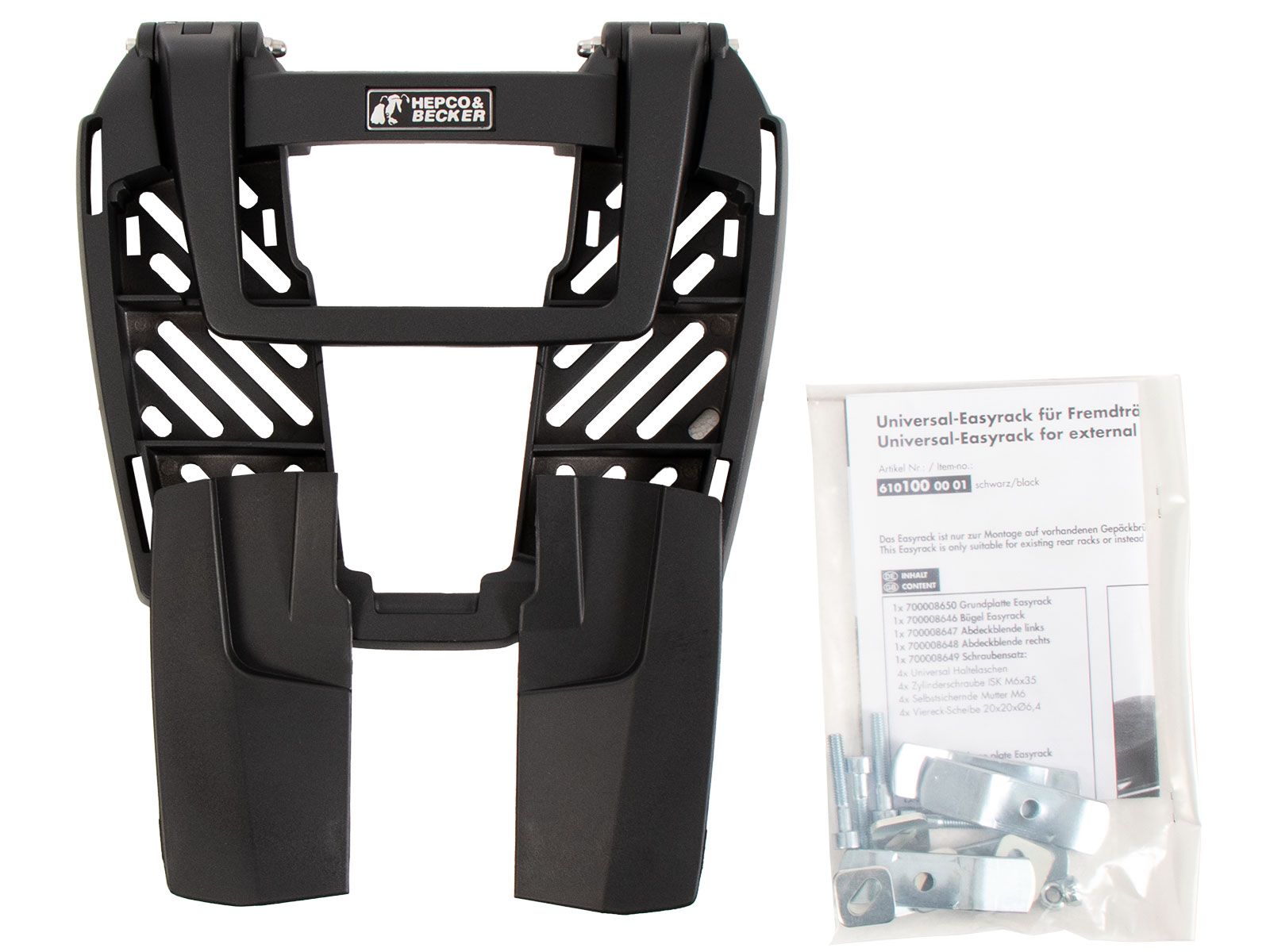 Easyrack portavaligie nero per portapacchi originale per BMW R 1200 R LC (15-18)