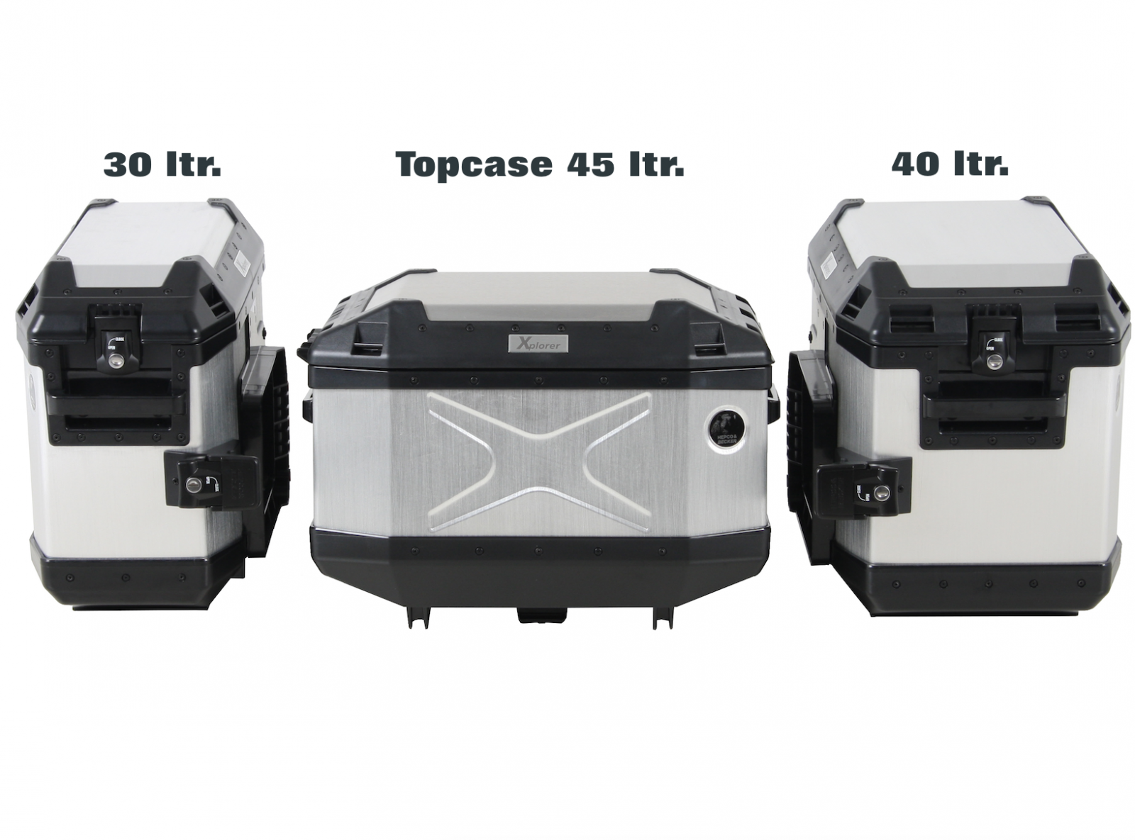 Valigia laterale Alu Xplorer 30 argento Hepco & Becker