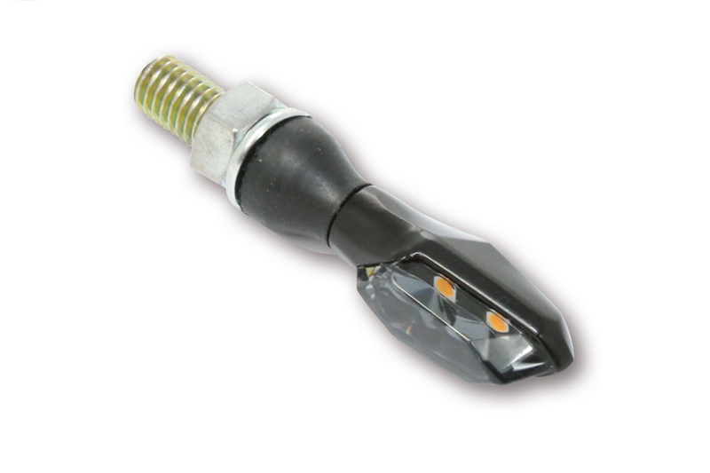 HIGHSIDER Pro Sonic-X2 LED Indicatore di direzione alloggiamento nero / lente grigio fumo (coppia), anteriore e posteriore