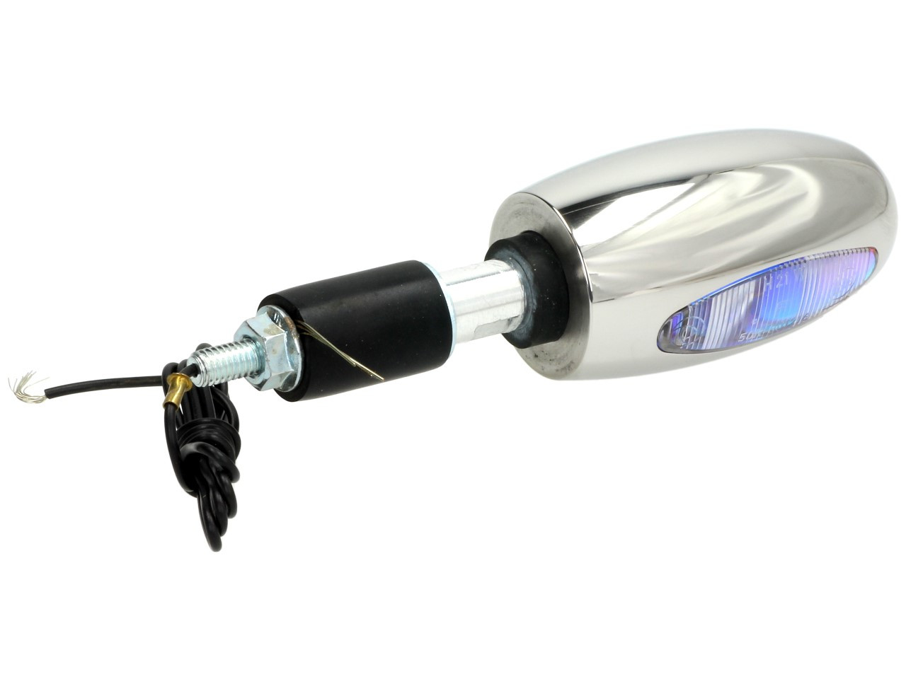 Indicatore Kellermann, BL 1000 bianco, acciaio inox, alogeno, VR/VL, 12 V, 21 W, argento lucido, brillante