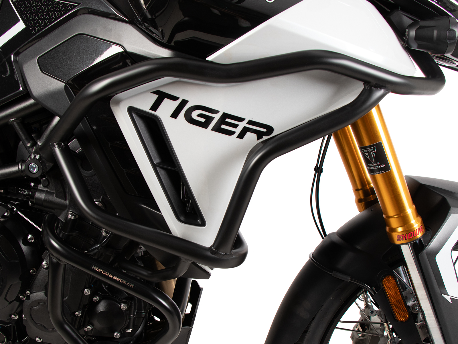 Barra di protezione serbatoio "Solid" nera per Triumph Tiger 900 GT / Pro (24-) Hepco & Becker