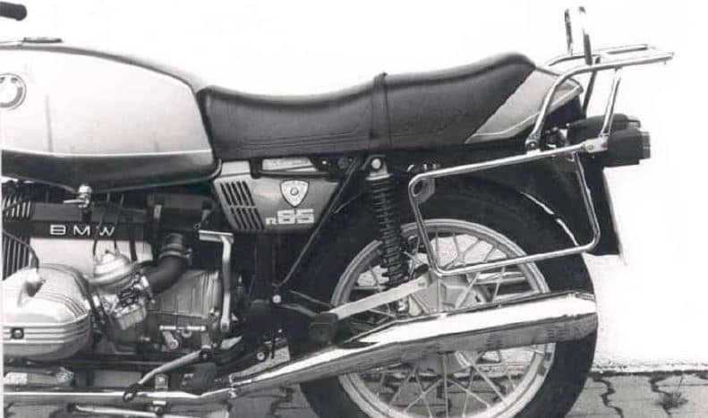 Portapacchi tubolare e portavaligie laterale nero per BMW R 45 (78-85)/R 65 (78-85)