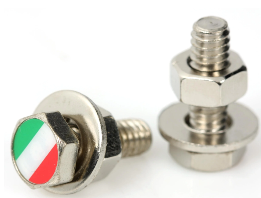 Vite numero piastra/supporto "SIP TRICOLORE" per Vespa, esagonale, M6x20 mm
