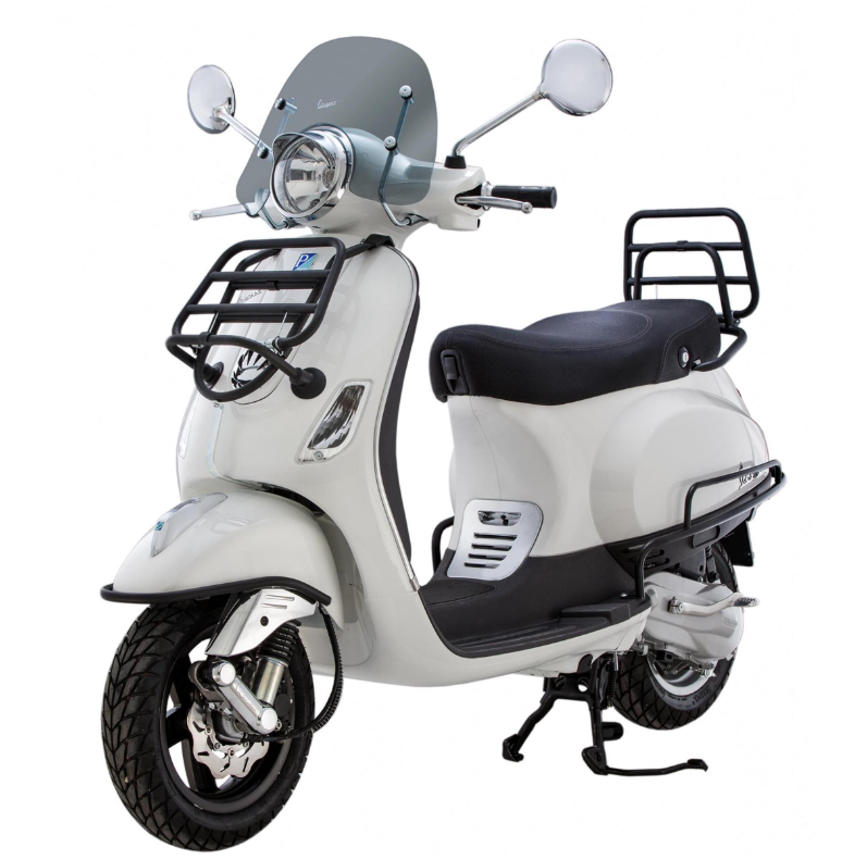 Portapacchi anteriore per Vespa LX /LXV /S 50-150cc, pieghevole, nero