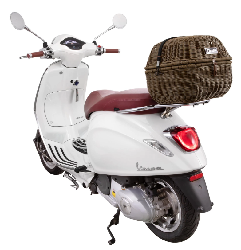 Kit cestino "Classic" con portapacchi per Vespa LX/LXV/S 50-150ccm, marrone scuro