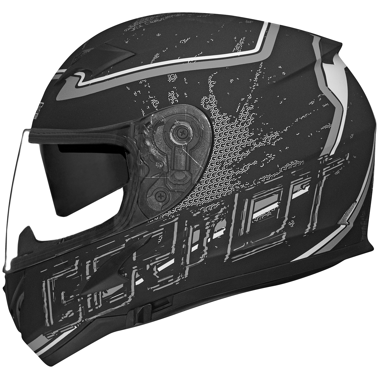 Casco integrale Germot GM 306, nero/grigio opaco