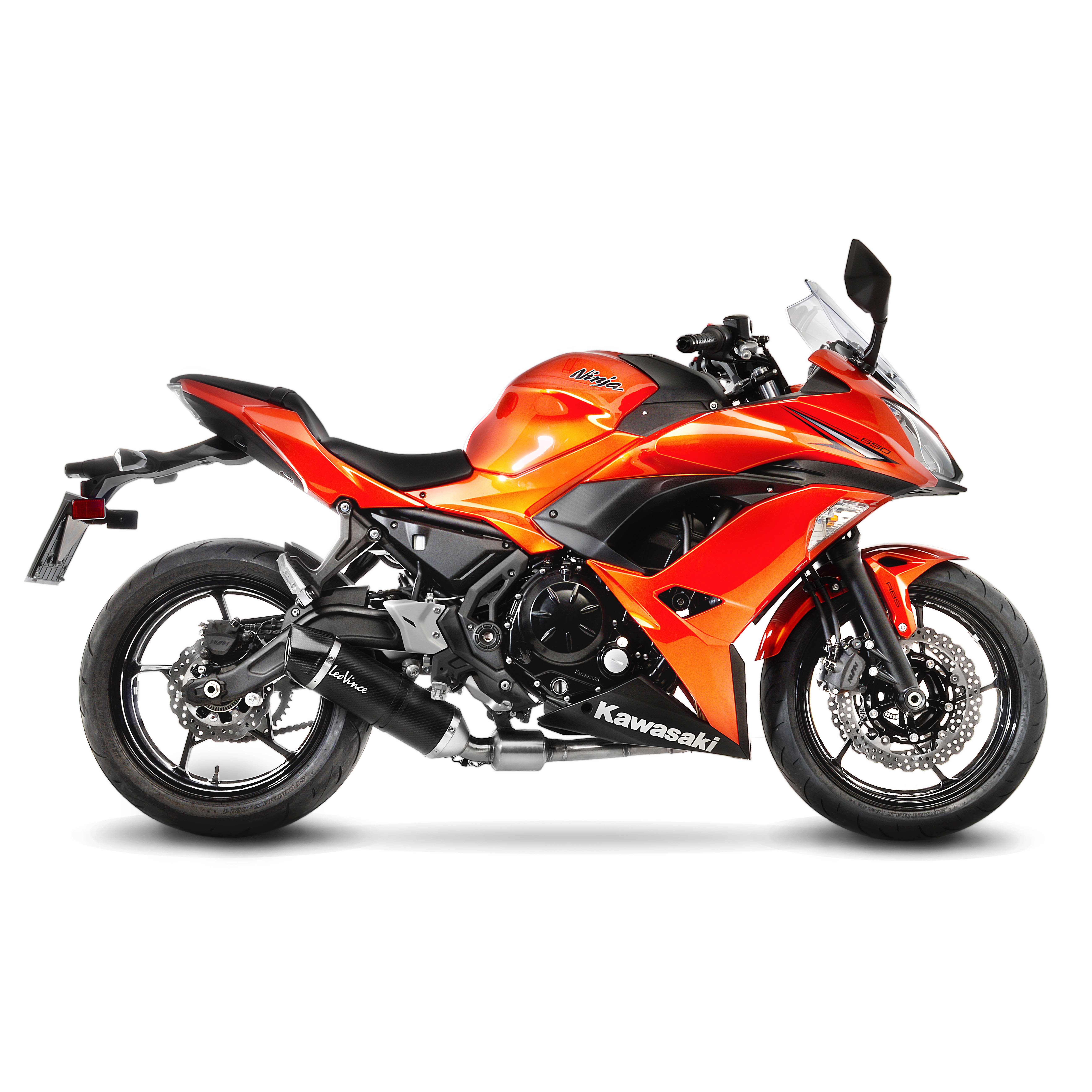 Impianto di scarico LeoVince SBK LV One Evo 2, carbonio, impianto completo per Z 650 / Ninja 650 (Bj.17-19)