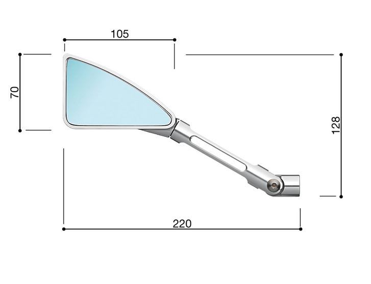 Specchio RIZOMA "TOMOK" destro per Vespa, anodizzato argento