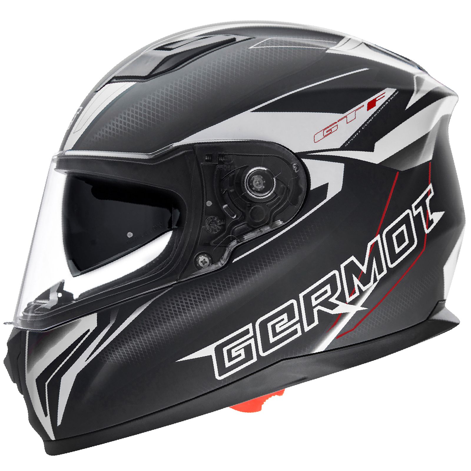 Casco integrale Germot GM 330, nero/bianco opaco