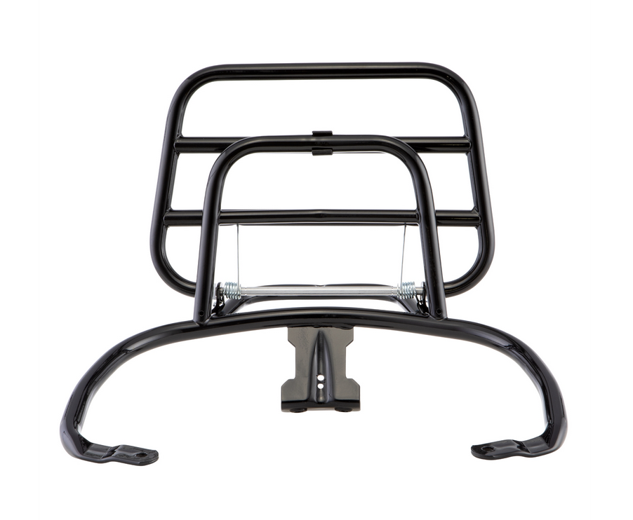 Portapacchi posteriore per Vespa Primavera /Sprint 50-150ccm, pieghevole, nero lucido