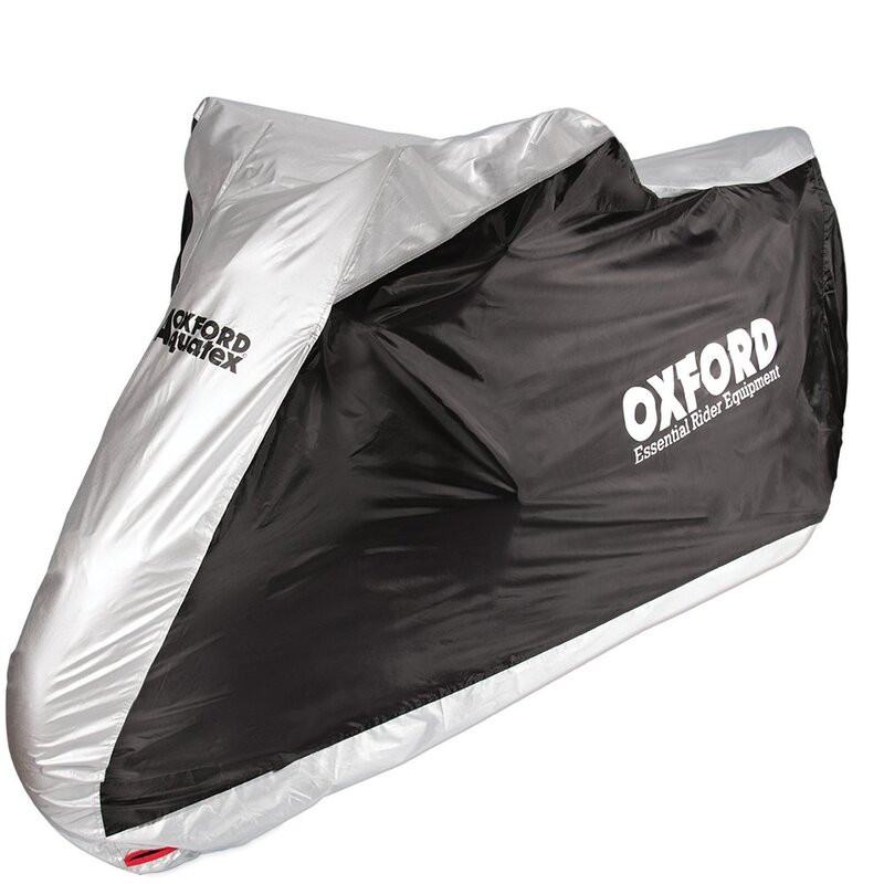 Copertura Oxford per interni/esterni Aquatex Nero/Argento - Moto/Scooter - XL