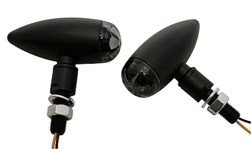 HIGHSIDER Pro Micro-Bullet LED Indicator Housing Nero / Lente Trasparente (coppia), anteriore e posteriore