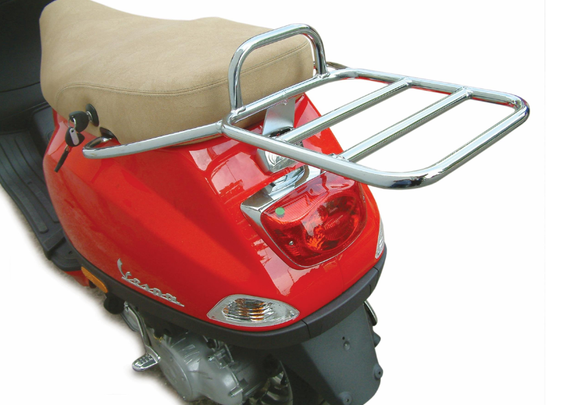 Portapacchi posteriore per Vespa LX/LXV/S 50-150cc, cromato