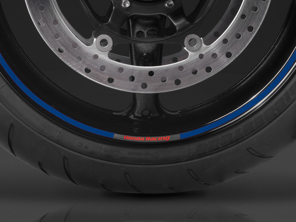 Set di adesivi decorativi per cerchi per modelli Honda, blu