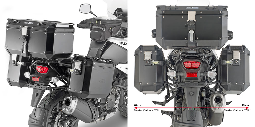 Portavaligie laterale ONE-FIT MONOKEY® CAM-SIDE per Suzuki V-Strom 1050 (Bj.20-) Givi