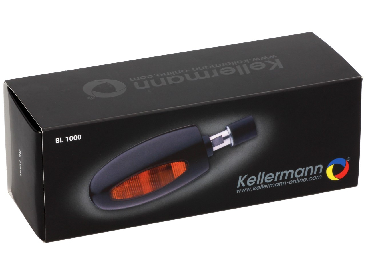 Indicatore Kellermann, BL 1000 giallo, alluminio, alogeno, VR/VL, 12 V, 21 W, argento satinato