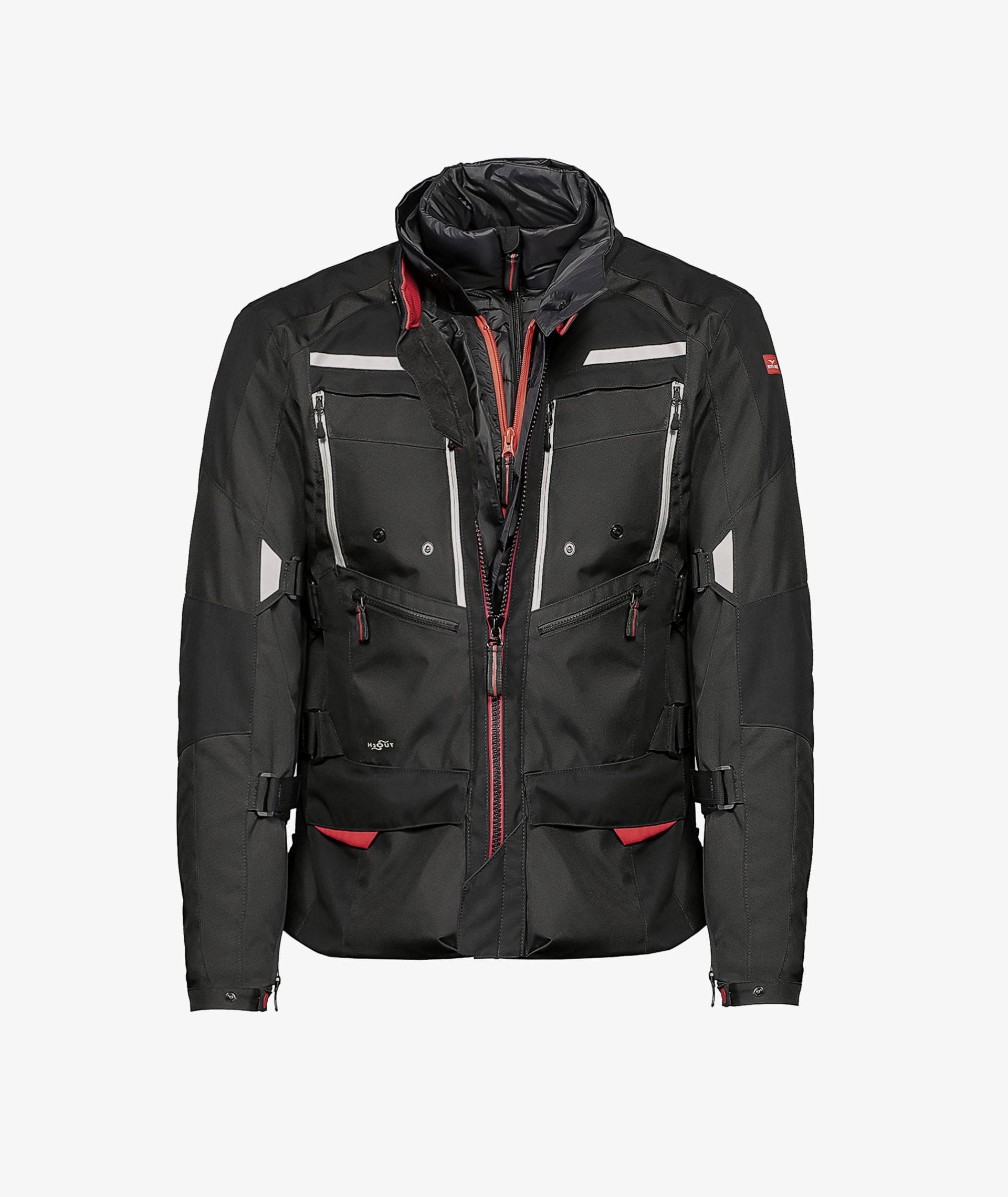 Giacca Moto Guzzi "Adventure Touring" nera, protezioni incluse