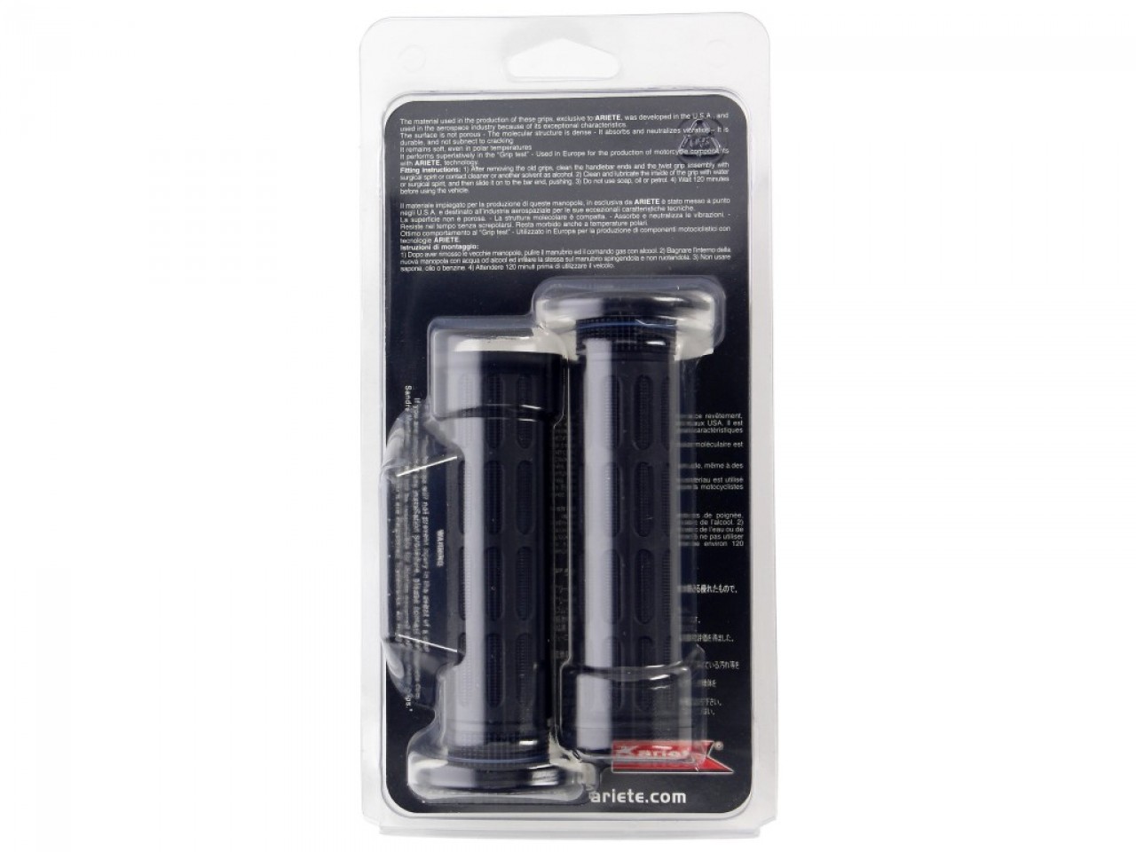set di impugnature in gomma ariete aperte, lunghezza: 125 mm, nero, Super Soft