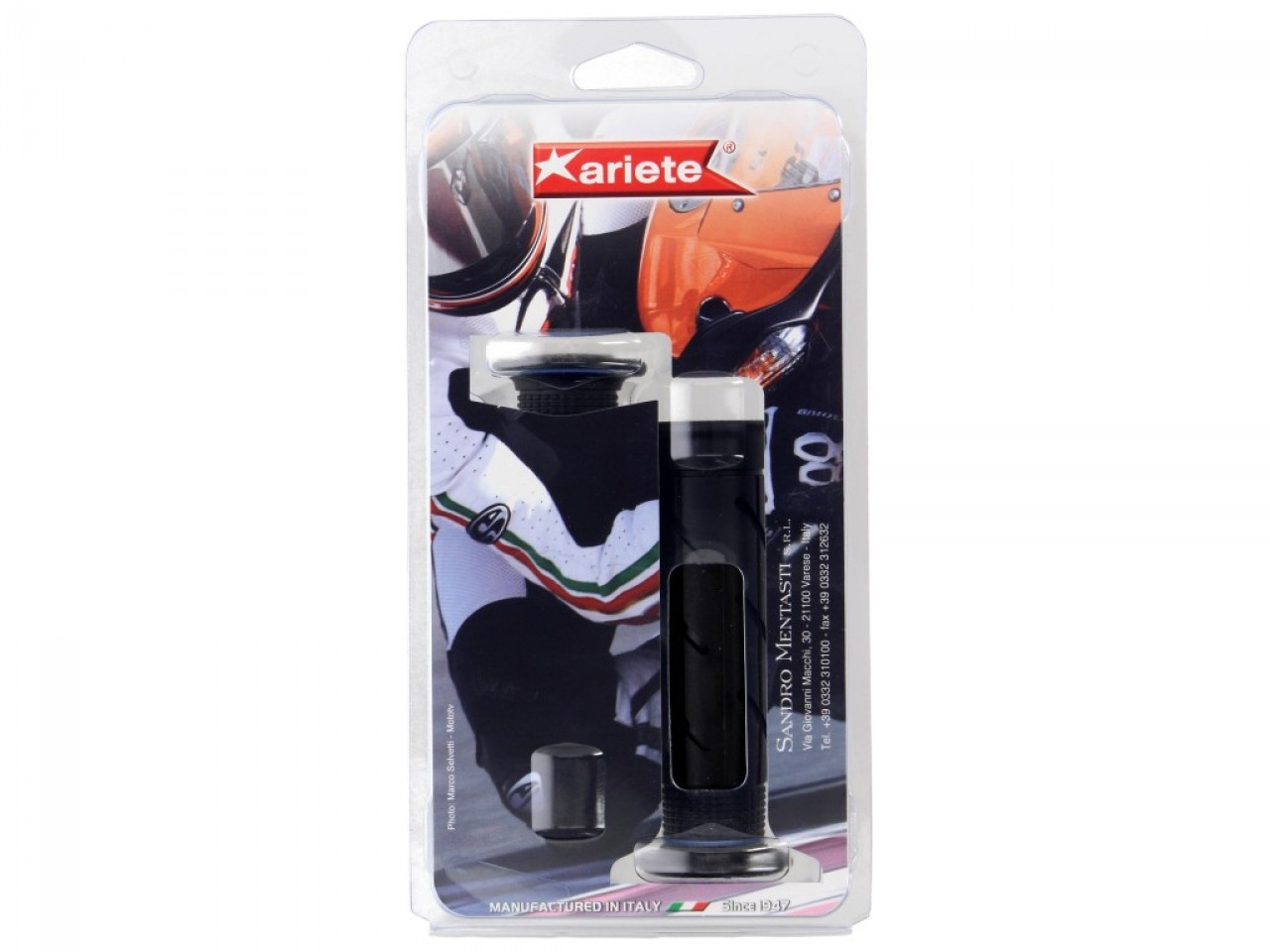set di impugnature in gomma ariete chiuse, lunghezza: 120 mm, nero