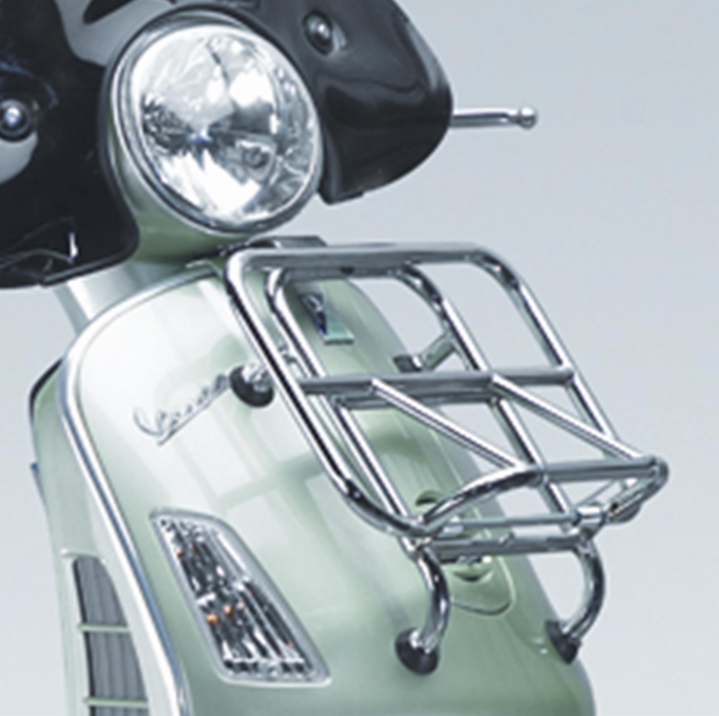Portapacchi anteriore per Vespa GTS/GTS Super/GTV/GT 60/GT/GT L 125-300cc, pieghevole, cromato