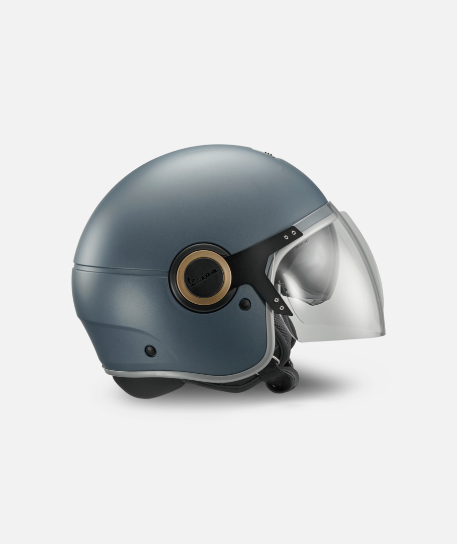 Casco jet Vespa Officina 8 blu opaco - L