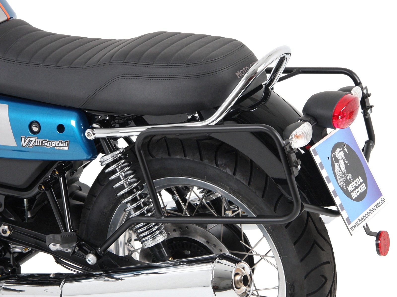 Portapacchi laterale fisso nero per V 7 III stone/ special/ Anniversario/ Racer (Bj.17-)