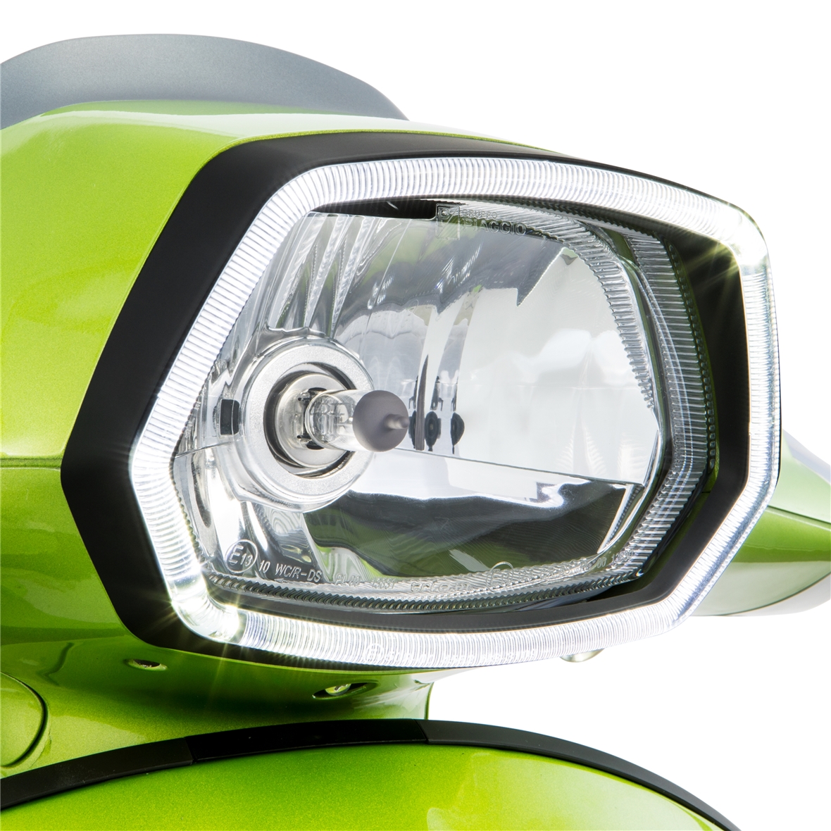 Anello faro led nero lucido ad anello per Vespa Sprint 125/​150ccm 4T ('13-'18)