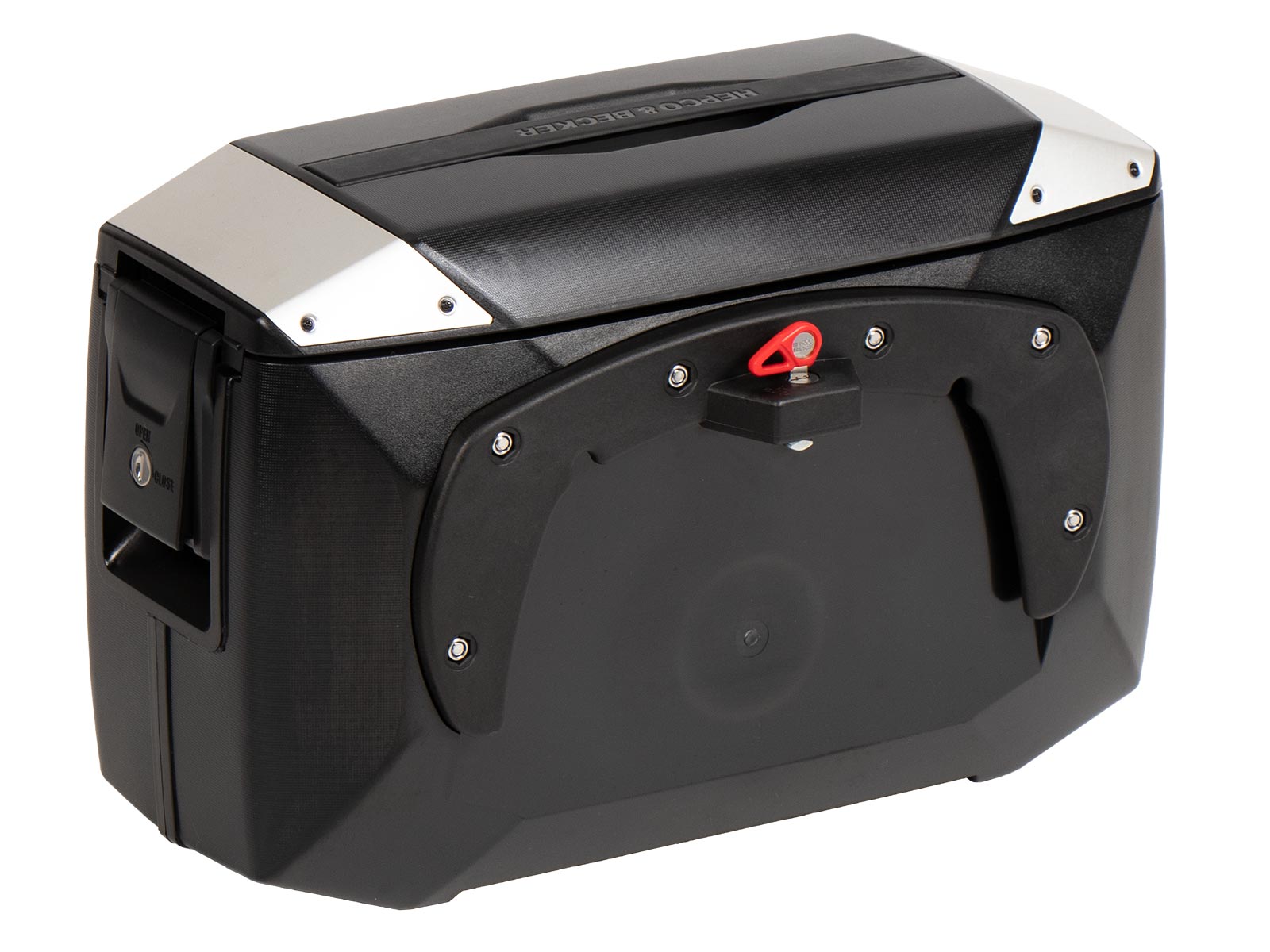 Set di valigie laterali Xcore in argento per portacasse C-Bow originali Hepco e Becker
