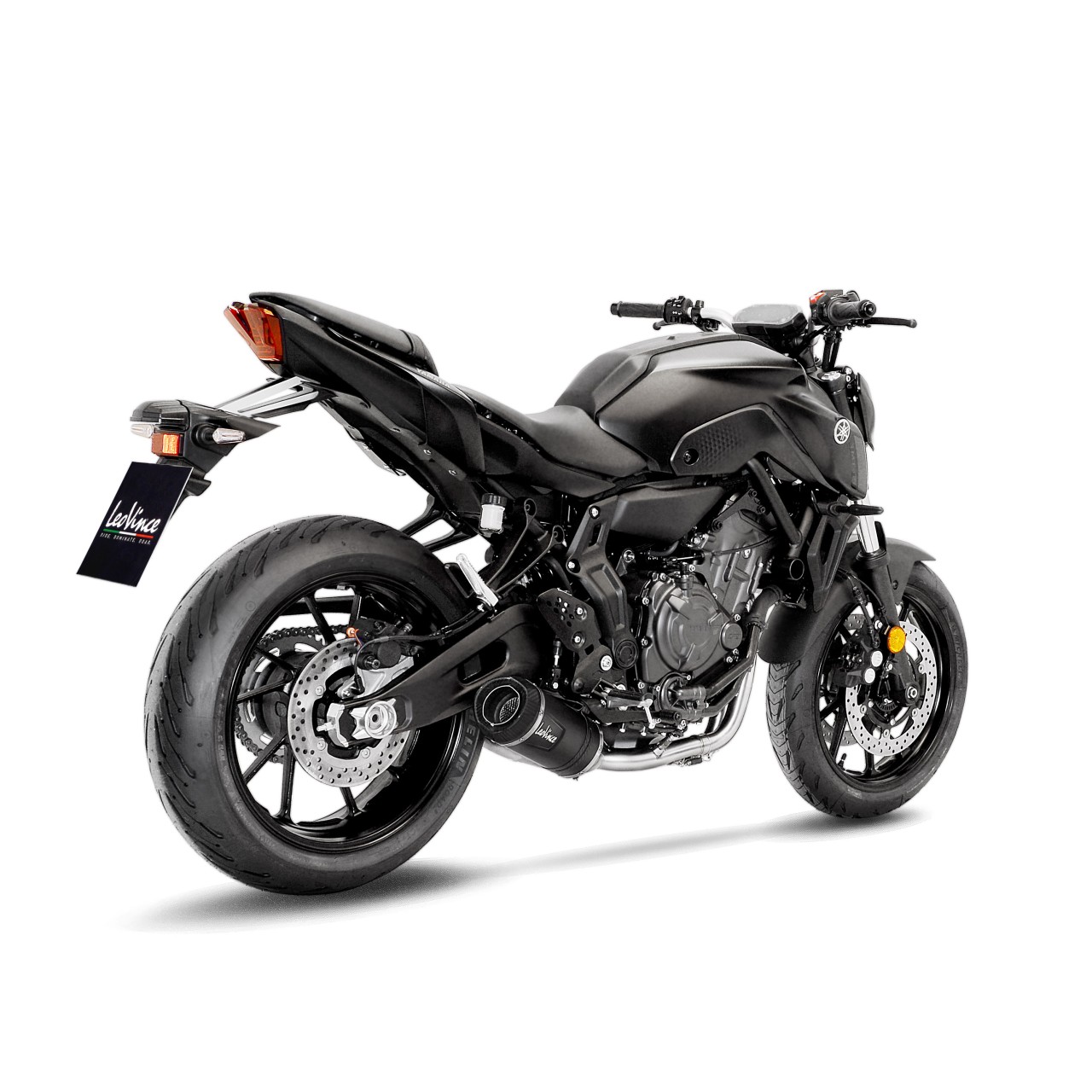 LeoVince sistema completo LV One Evo per Yamaha MT-07, acciaio inox nero, Euro5, certificato E