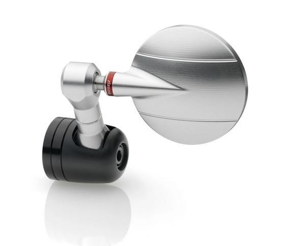 Specchietto per manubrio RIZOMA "SPY-R" Ø 94,5 mm destro o sinistro per Vespa, anodizzato nero/argento